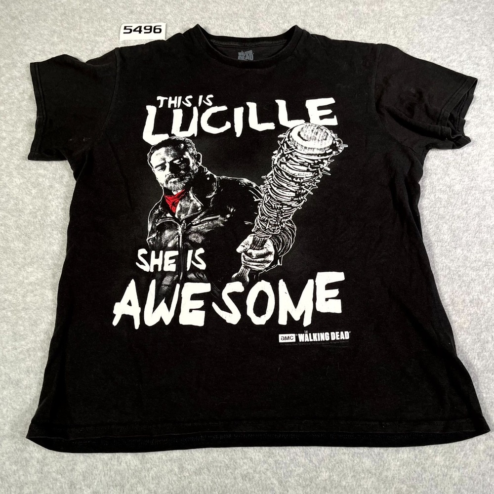 The Walking Dead T Shirt Mens Medium‎ Black Negan Saviors Glenn Graphic Print